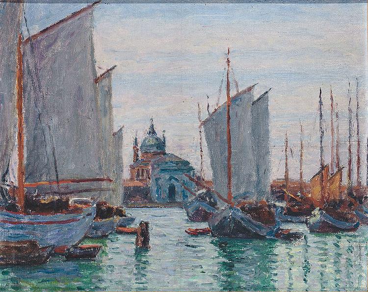 Max Arthur Stremel Schiffe an der Zattere in Venedig